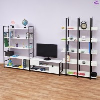 Гостиная на металлокаркасе Одини 1+КС150-104 белый/черный