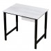 Регулируемый по высоте стол с ящиком Мадий 15C ш86/г70/в61-91 сосна битон белый/черный на металлокаркасе