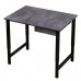 Регулируемый по высоте стол с ящиком Мадий 15ЦТ ш86/г60/в61-91 цемент темный на металлокаркасе