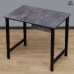 Регулируемый по высоте стол с ящиком Мадий 15ЦТ ш86/г60/в61-91 цемент темный на металлокаркасе