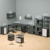 Угловой стол на металлокаркасе Даврит 8ЦТ цемент темный 120х120 с утолщенной столешницей