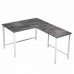 Угловой стол на металлокаркасе Даврит 1ЦТ/W цемент темный 120х120