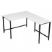 Угловой стол на металлокаркасе Даврит 1W белый/черный 138х130