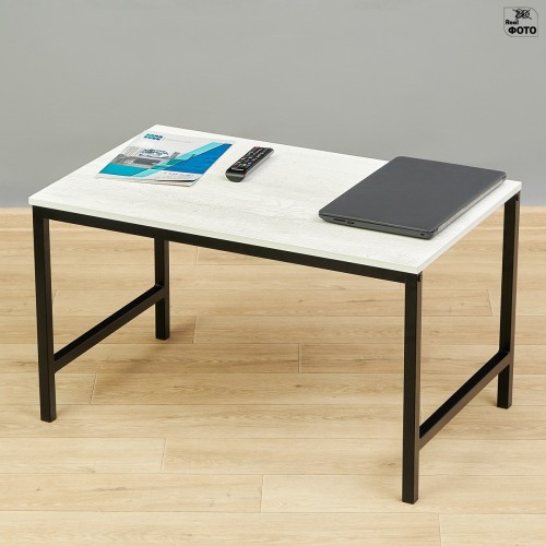 Журнальный стол  на металлокаркасе Лимнак 1С ш86/г52/в50 сосна битон белый/черный