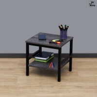 Журнальный/прикроватный стол на металлокаркасе Лимнак 3ЦТ ш42/г37/в41 цемент темный/черный