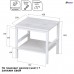 Журнальный/прикроватный стол на металлокаркасе Лимнак 3СW ш42/г37/в41 сосна битон белый