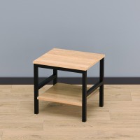 Журнальный/прикроватный стол на металлокаркасе Лимнак 3ДС ш42/г37/в41 дуб сонома