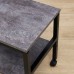 Журнальный стол на металлокаркасе Лимнак 4ЦТ-W ш42/г37/в46 цемент темный/белый на колесиках