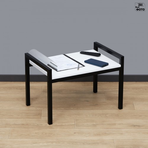 Журнальный стол на металлокаркасе Лимнак 5W ш60/г40/в35 белый/черный