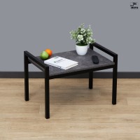 Журнальный стол на металлокаркасе Лимнак 5ЦТ ш60/г40/в35 цемент темный/черный