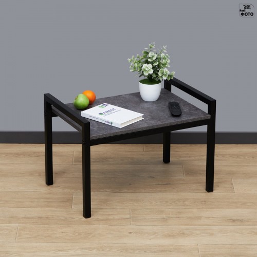 Журнальный стол на металлокаркасе Лимнак 5ЦТ ш60/г40/в35 цемент темный/черный